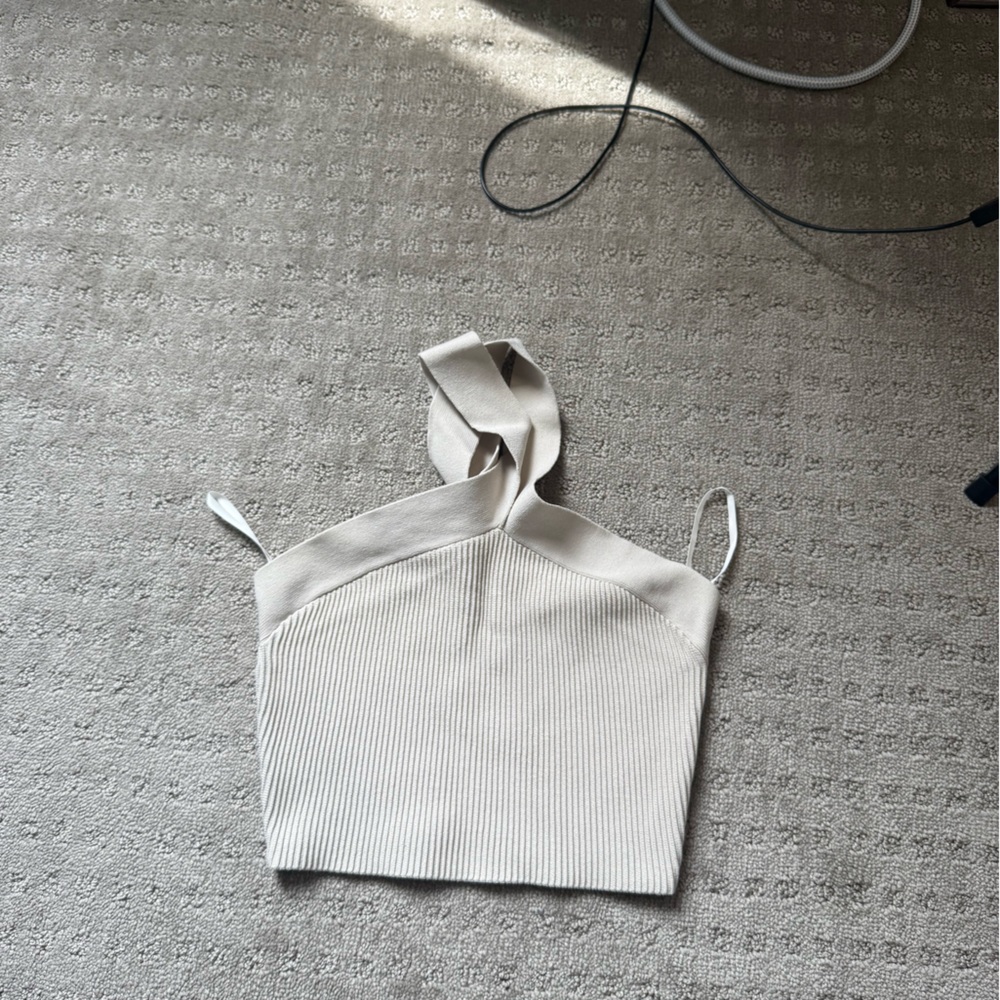 Babaton Cream Knit cropped tank top
